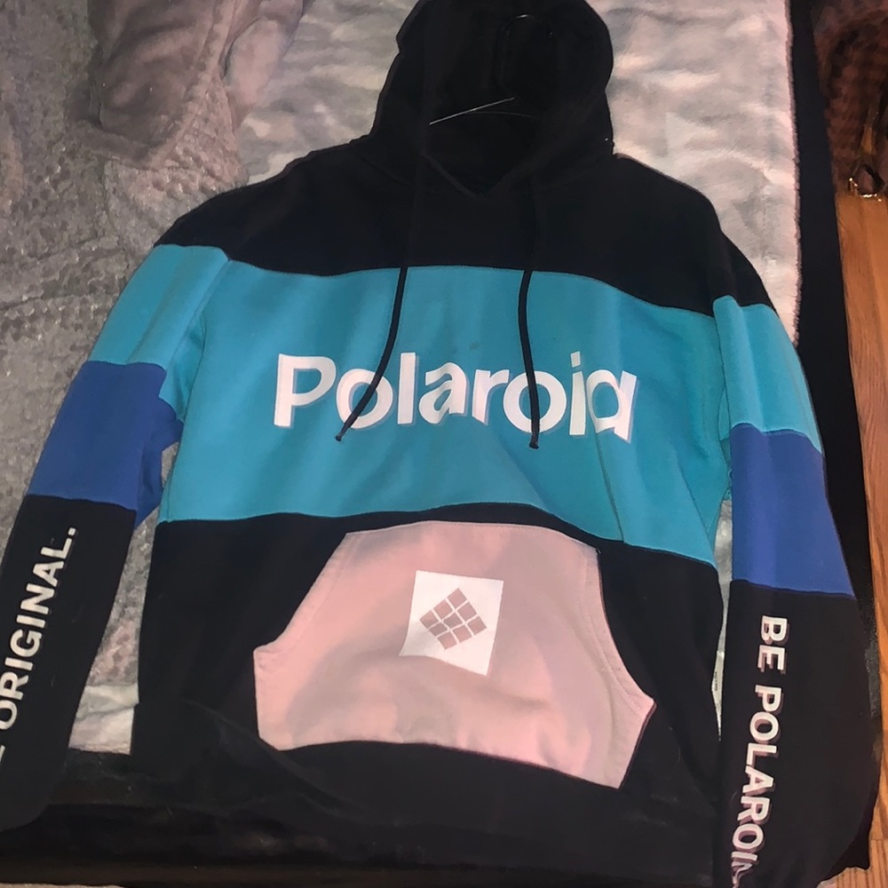 multi color oversized polaroid hoodie